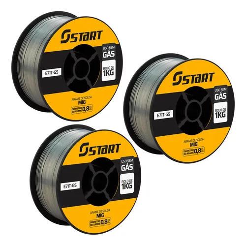 Arame Para Solda Mig Uso Sem Gás 0.8mm - Kit 3 Rolos De 0.5kg - 1
